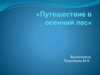 Путешествие в осенний лес. презентация к уроку по развитию речи (средняя группа)