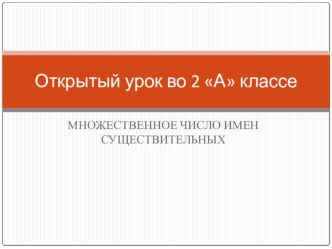 Множественное число имен существительных презентация к уроку по иностранному языку (2 класс)