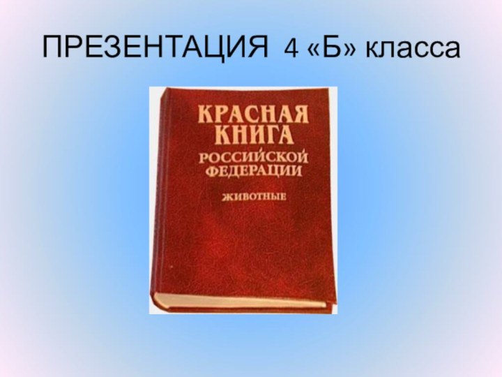 ПРЕЗЕНТАЦИЯ 4 «Б» класса