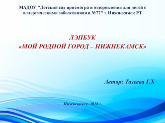 Презентация дидактического пособия - лэпбука Мой родной город - Нижнекамск презентация по окружающему миру