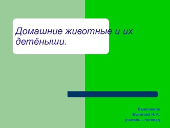 Конспект занятия в подготовительной логопедической группе Домашние животные и их детеныши план-конспект занятия по логопедии (подготовительная группа)