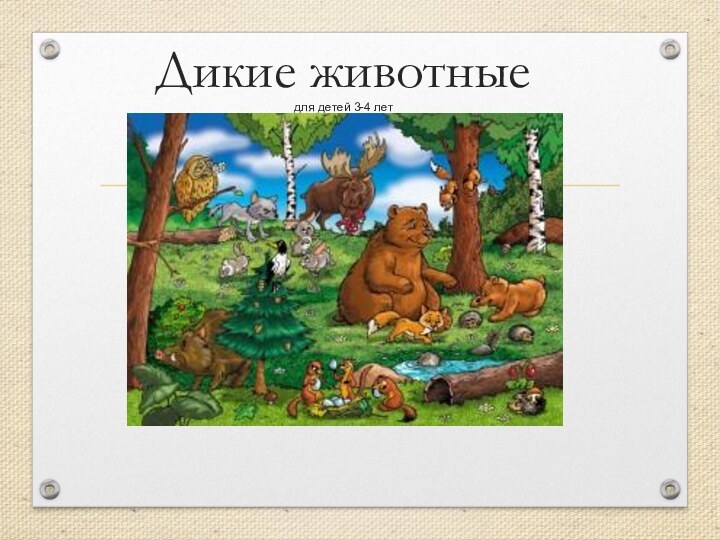 Дикие животные для детей 3-4 лет