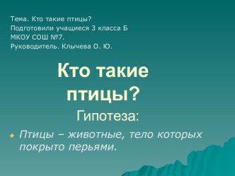 Урок по окружающему миру в 3 классе Птицы презентация к уроку по окружающему миру (3 класс) по теме