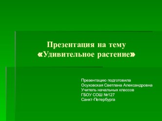 Удивительное растение презентация к уроку (окружающий мир, 2 класс) по теме