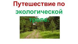 Классный час Путешествие по экологической тропе классный час (4 класс) по теме