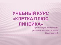 Учебный курс предшкольной подготовки Подготовка руки к письму. Клетка плюс линейка (презентация) презентация к уроку