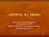 Огород на окне презентация к уроку по окружающему миру (средняя группа)