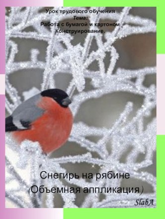 Конструирование из бумаги. Поделка  Снегирь. презентация к уроку по технологии (3 класс)