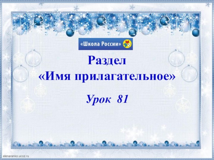 Раздел  «Имя прилагательное» Урок 81