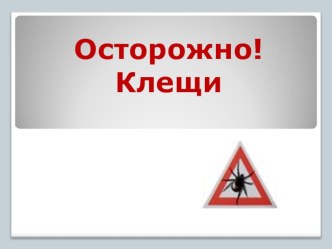 Консультация для родителей Осторожно, КЛЕЩИ! консультация