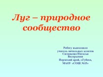 Презентация к уроку Луг - природное сообщество в 4 классе. презентация к уроку по окружающему миру (4 класс) по теме