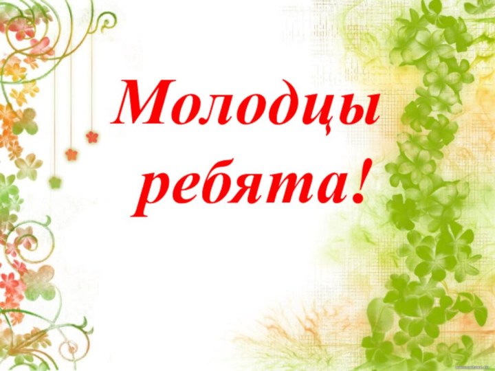 Молодцы ребята!