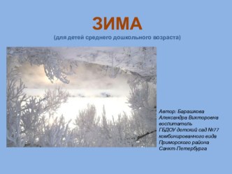 Зима презентация к уроку (средняя группа)