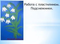 Работа с пластилином. Подснежники. презентация к уроку по технологии (1 класс) по теме