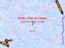 презентация урока в 3 классе. Тема: Части слова презентация к уроку по русскому языку (3 класс)