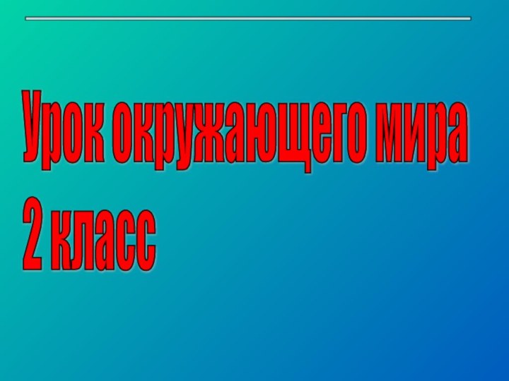 Урок окружающего мира 2 класс