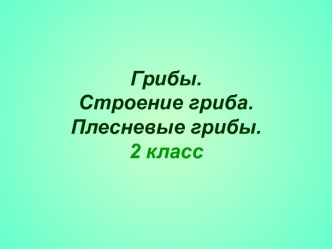 Презентация к уроку окружающего мира во 2 кл. УМК Перспективная начальная школа по теме Грибы. Строение гриба. Плесневые грибы презентация к уроку по окружающему миру (2 класс)