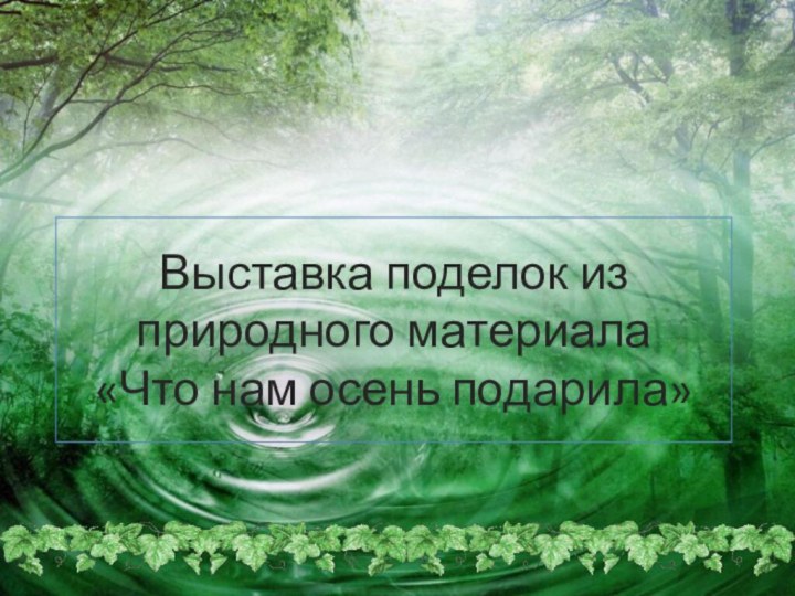 Выставка поделок из природного материала «Что нам осень подарила»