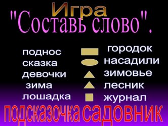 Дидактические игры Составь слово с использованием мультимедиа на уроках русского языка в 4 классе. презентация к уроку русского языка (4 класс) по теме