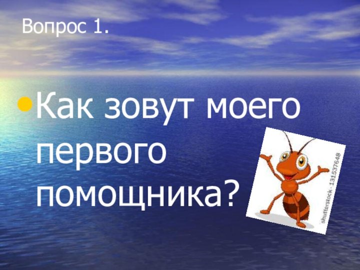 Вопрос 1. Как зовут моего первого помощника?