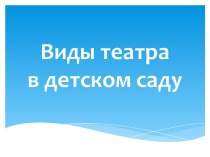 презентация  Виды театра в доу презентация