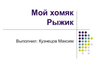 moy homyak ryzhik