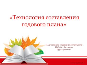 Презентация Технология составления годового плана презентация к уроку ( группа)