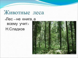 презентация Животные леса презентация к уроку по окружающему миру по теме