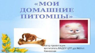 презентация Домашние животные презентация к уроку (младшая группа)