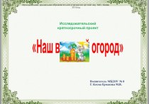 презентация Проект Наш веселый огород презентация к уроку по окружающему миру (младшая группа)