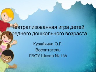 Театрализованная игра детей среднего дошкольного возраса презентация к уроку (средняя группа)