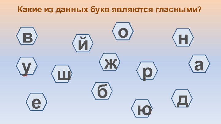 уеоюаКакие из данных букв являются гласными?вуйшобенрдажю